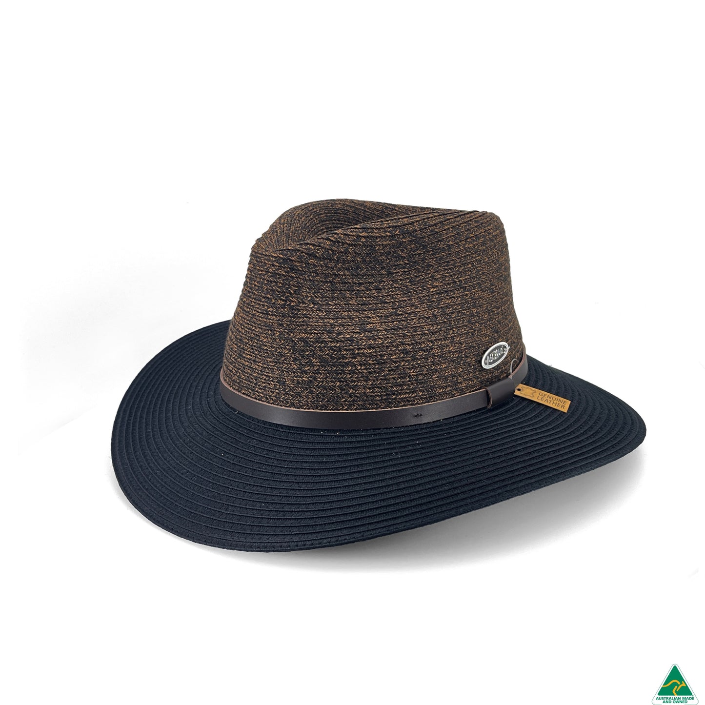 Oxley Flexibraid® Fedora - Dark Brown/Black