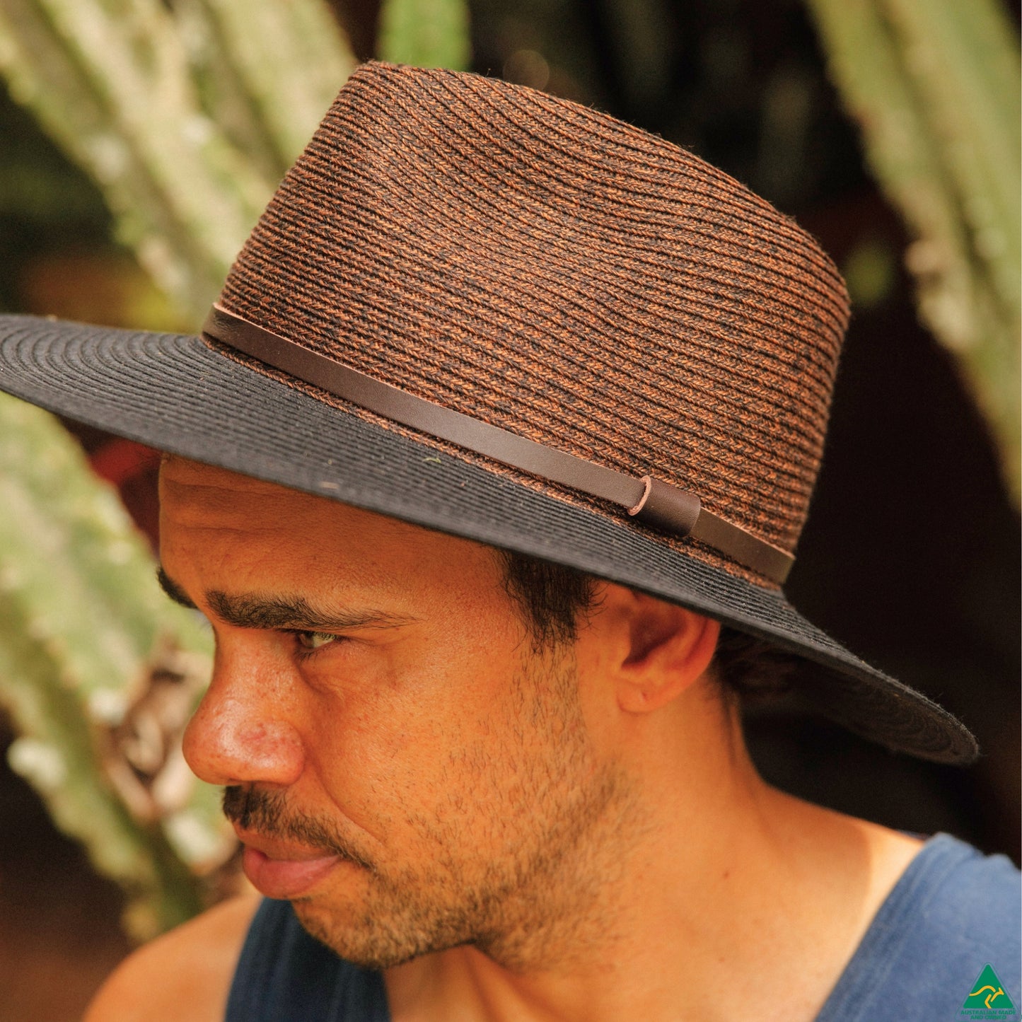 Oxley Flexibraid® Fedora - Dark Brown/Black